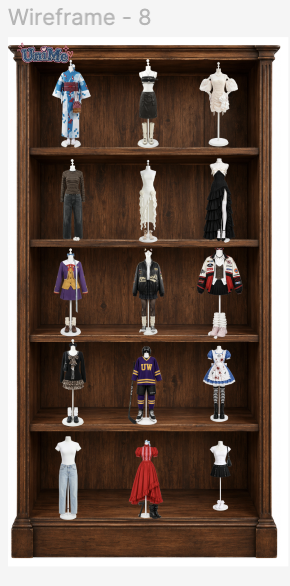 Hi-fi mobile closet view with personalized recommendations