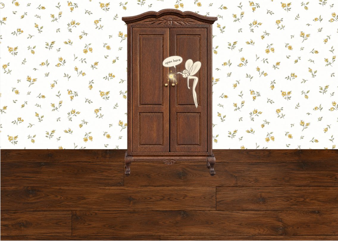 Web hi-fi: closed closet door entry scene