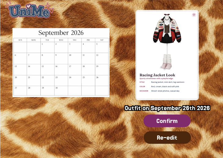 Web hi-fi: calendar with planned outfits