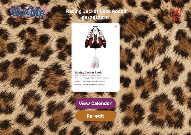 Web hi-fi: outfit confirmation